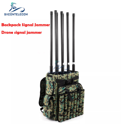 6 canais 155w High Power Backpack Jammer 2KM Distância VSWR Drone Frequency Jammer