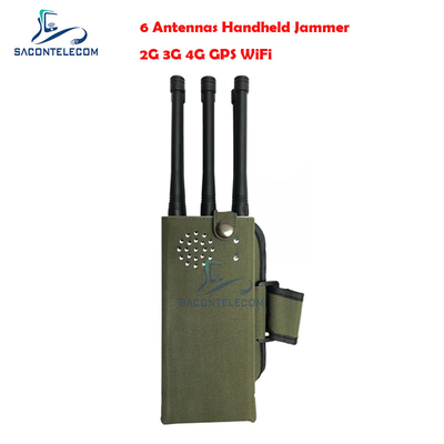 6 jammer do sinal de Bluetooth do bolso do raio do construtor 30m do jammer de GPS do telefone celular das faixas
