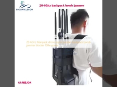 20-6Ghz Manpack drone jammer sinal mochila bomba jammer bloqueador 100w de potência
