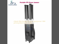 4 bandas 160w FPV portátil drone jammer sinal 1,5KM distância de interferência bateria incorporada