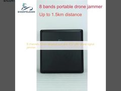 Bloqueador de sinal portátil para drone FPV UAV de 8 canais e 1,5 km de distância