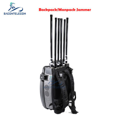 8 Canais 120W Jammer Manpack com Bateria Embutida para Bloqueio de Sinal de 20-3000MHz