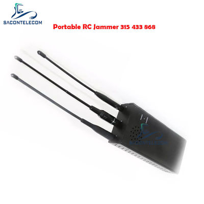 10W de potência de saída Car Remote Signal Jammer com 8000mAh Bateria e Omni Antennas para RC315 RC433 RC868 Frequências