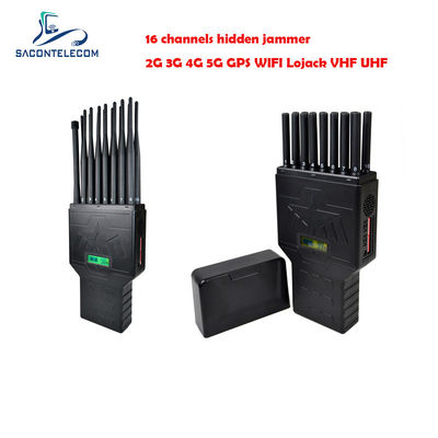 16 Bandas Jammer Portátil com Alcance de 20m e Bateria de 2 Horas para Bloqueio de Sinal de Celular