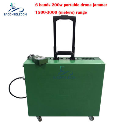 Tipo de reboque Drone Jammer de sinal 200w Alta potência 3km Distância para DJI