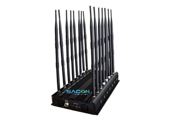 Potência de saída de 38W 16 canais Jammer de sinal de telefone celular com alcance de interferência de 40m para uso interno
