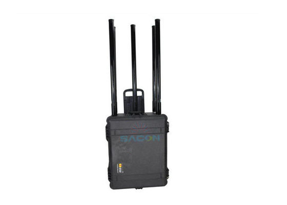 150W Potência de Saída Manpack Jammer com 100-200 Metros de Alcance de Bloqueio e Caixa à Prova d'Água