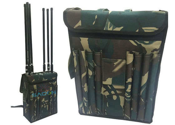 Jammer de Mochila de Alta Potência 120W com 8 Canais e Bateria Integrada para Bloqueio Seguro de Sinal