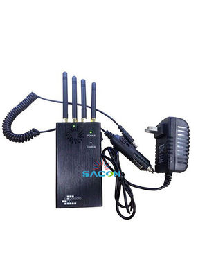 4 Antenas 2W Potência de Saída Jammer Portátil de Sinal com 20m de Alcance de Bloqueio para GSM GPS WiFi