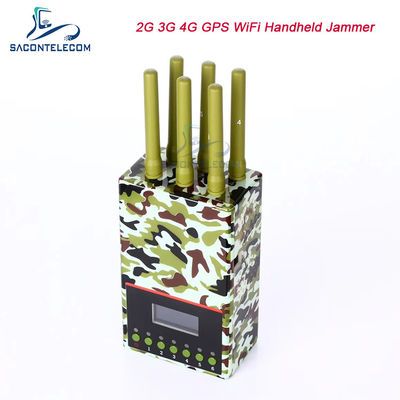 6 Canais 20m Raio Portátil Bloqueador de Sinal com Bateria 4000mAH para Bloqueio 2G 3G 4G GPS WiFi