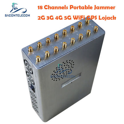 18 bandas Portable Jammer de sinal com bateria de 12000mAh para bloqueio de comunicação segura