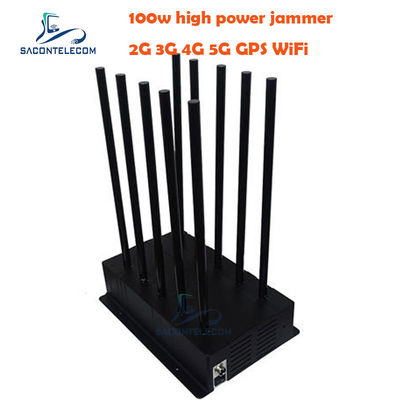 Bloqueador de interferência de sinal 5G de alta potência de 100W com 10 bandas e raio de 40m para uso interno