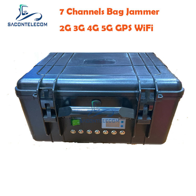 VHF UHF 7 canais Jammer de sinal sem fio DC24V 2G 3G 4G 5G ISO9001