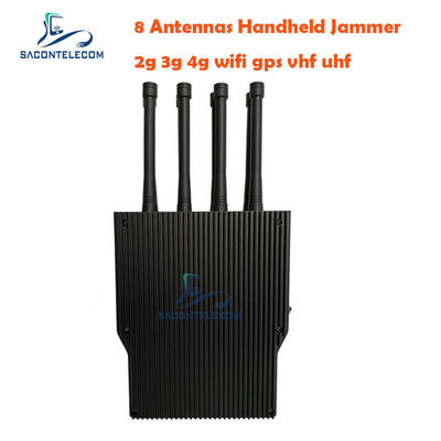 8 antenas 38W High Power Portable Signal Jammer com raio de 50m para bloqueio de telemóvel