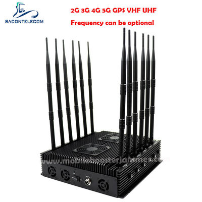 12 Antenas 80W Potência Jammer de sinal de multi-frequência Bloqueador de Wi-Fi de desktop para 2G 3G 4G 5G Wi-Fi GPS