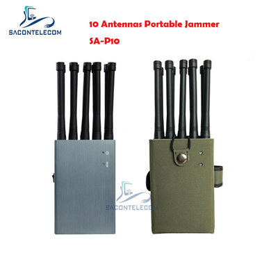 10 Antenas Interruptor de sinal portátil com alcance de 30m e potência de saída de 10W para GPS Lora Lojack Interrupção de radiofrequência