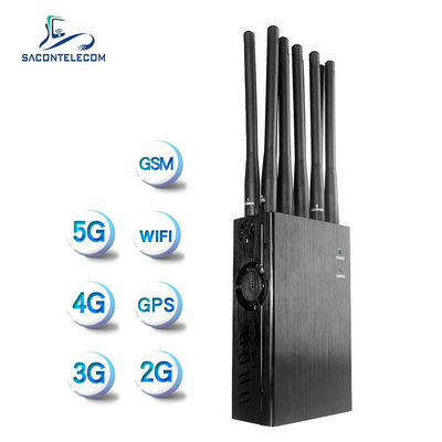 10W Potência 20m Raio 10 canais Bloqueador de interferência de sinal portátil para WiFi GPS 2G 3G 4G 5G
