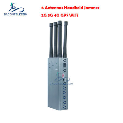 6 Bandas GPS Jammer Blocker com Potência de Saída de 54W e Raio de 30m para Bloqueio de Sinal de Celular