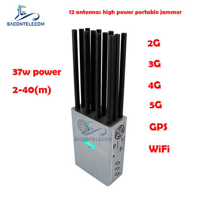 GPSL1 Lojack Interruptor de sinal portátil com 37W de potência total 12 bandas de cobertura e raio de proteção de 40m