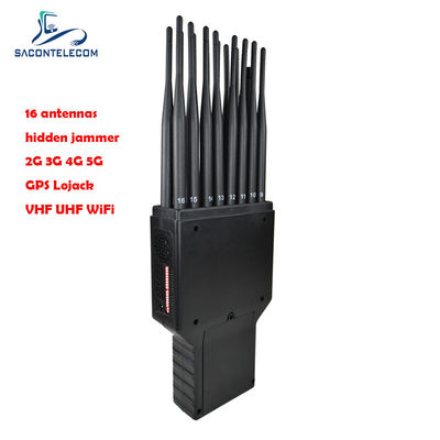 16 Bandas Jammer Portátil com Alcance de 20m e Bateria de 2 Horas para Bloqueio de Sinal de Celular