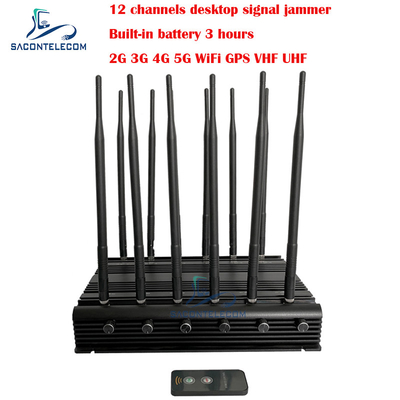 Interruptor de sinal de telefone móvel desktop 34w 2G 3G 4G 5G GPSL1 L2 L5 WiFi VHF UHF 12 antenas