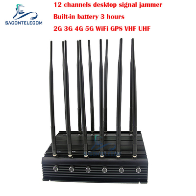 Interruptor de sinal de telefone móvel desktop 34w 2G 3G 4G 5G GPSL1 L2 L5 WiFi VHF UHF 12 antenas