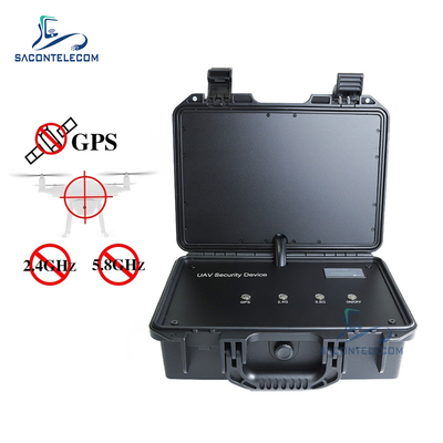 3 Bandas Desligador de sinal de drone portátil Wifi GPS 65w Maleta UAV Bloqueador de sinal de drone