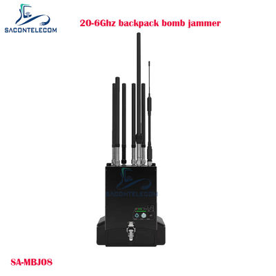 20-6000MHz Manpack drone jammer com 100W de potência e 40m de distância de interferência