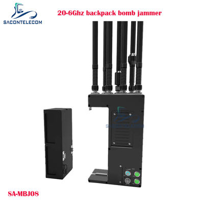 20-6000MHz Manpack drone jammer com 100W de potência e 40m de distância de interferência