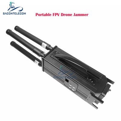 160W 4 Bandas Portátil Drone Signal Jammer com 1.5KM de Distância de Bloqueio e Bateria Embutida