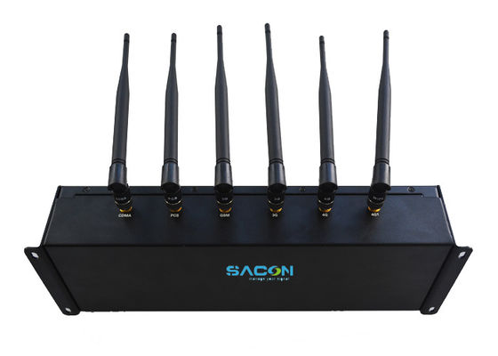 6 antenas de potência de saída ajustável interferente de sinal de telefone móvel com alcance de 40 metros