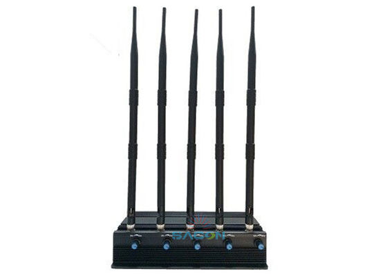 15W Jammer de Sinal Wi-Fi de Alta Potência com 5 Antenas Ajustáveis e Alcance de Bloqueio de 50m