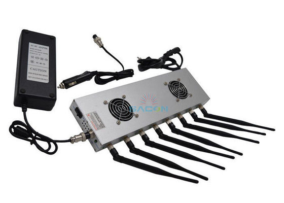 Interruptor de sinal de alta potência de 16W com 8 antenas e 2 ventiladores de resfriamento para bloqueio de telefone celular