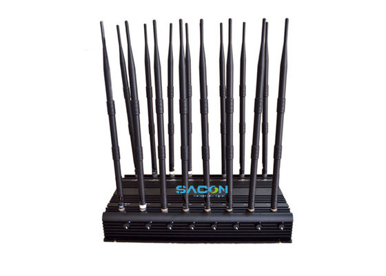 Bloqueador de GPS para celular de longo alcance de 70m com 16 antenas e 5 ventiladores para bloqueio de sinal estável