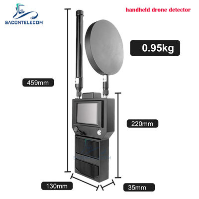 Detector de Sinal de Drone UAV Portátil de Mão com Distância de Detecção de 1,5 km a 2 km e Faixa de Frequência de 400-6000 MHz