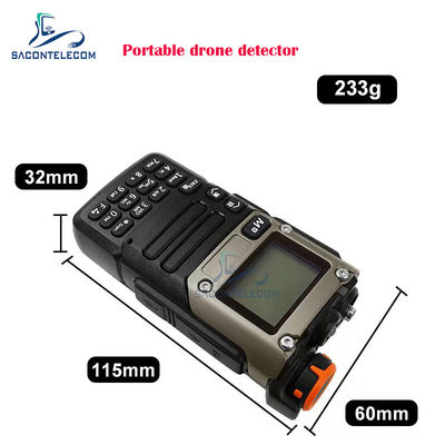 Detetor anti-drone portátil com frequência de 700-6 GHz e distância de detecção de 800 m