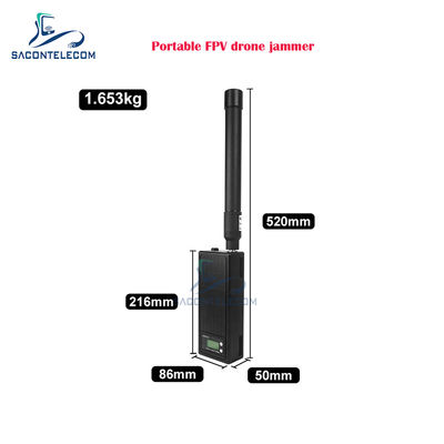 Interruptor de drones portátil FPV com alcance de 1,5 km e 50W de alta potência para interferência de sinal anti-drone