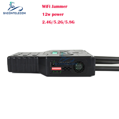 Bloqueador de Sinal de Celular Portátil WiFi Bluetooth 12W 2.4G 5.2G 5.8G com Alcance de 50 Metros
