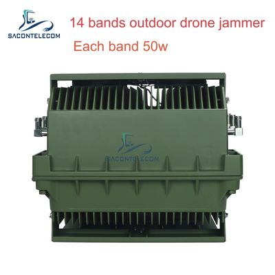 14 canais 700W High Power Anti Drone Jammer com 2KM Jamming Range para segurança ao ar livre