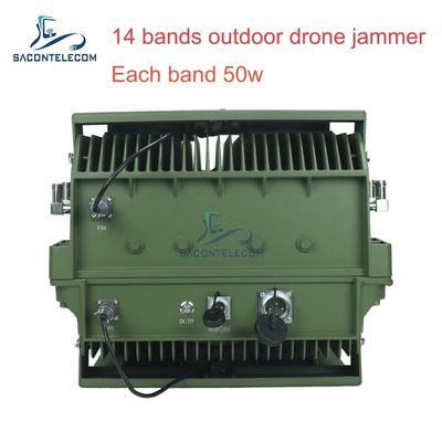 14 canais 700W High Power Anti Drone Jammer com 2KM Jamming Range para segurança ao ar livre