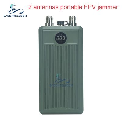 Bloqueador de drones portátil de 2 bandas portátil com 60W de potência de saída e bateria de 32000mAh