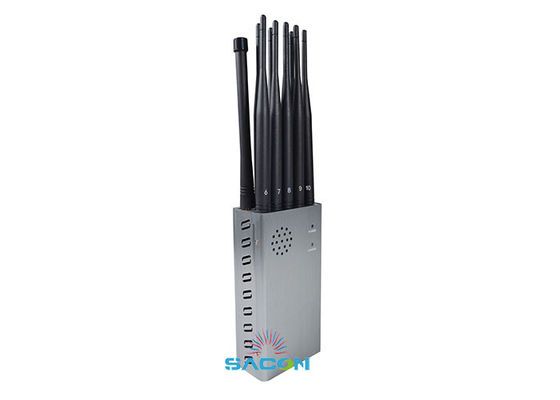 10W Jammer Portátil de Alta Potência para Celular com Bateria de 8000mAh e 10 Antenas Omni
