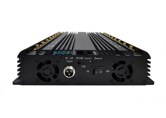 18 bandas de interferência de sinal com 5 ventiladores de resfriamento e raio de interferência de 40m para Wi-Fi GPS VHF UHF bloqueio