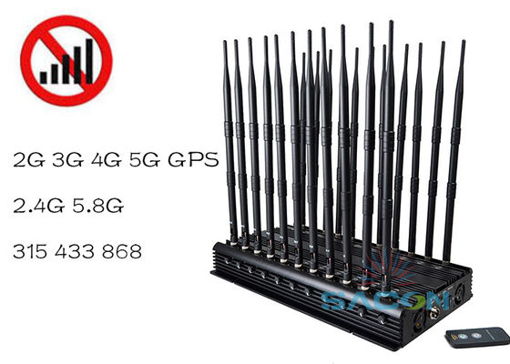 22 antenas 42W Output Power Signal Jammer com alcance de interferência de 40m para bloqueio móvel e WiFi