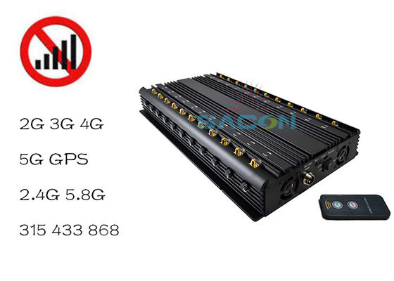 22 antenas 42W Output Power Signal Jammer com alcance de interferência de 40m para bloqueio móvel e WiFi