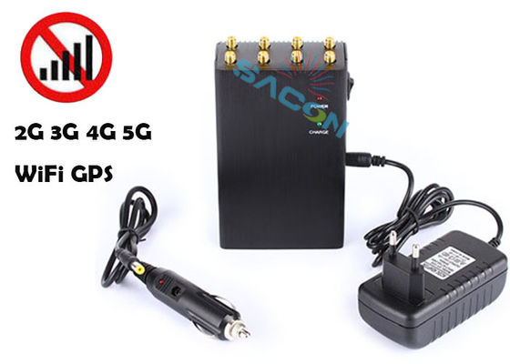 8 Canais de Alta Potência 2W Bloqueador de Sinal Portátil Anti Rastreamento para 3G 4G GPS WiFi