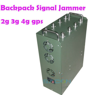 120W 100m Range Backpack Jammer com 8 Omni Antennas para 2G 3G 4G 5G VHF UHF WiFi GPS Bloqueio de sinal