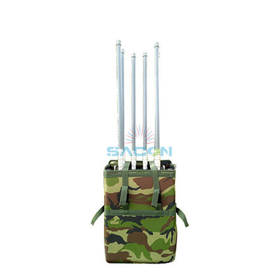 6 antenas 75W 100m Range Manpack Jammer de sinal telefônico com bateria incorporada