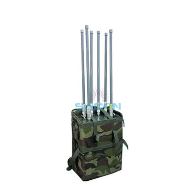 6 antenas 75W 100m Range Manpack Jammer de sinal telefônico com bateria incorporada