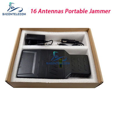 Portable 16 canais 12W Power Jammer e GPS Blocker para WiFi 2.4G 5.8G Frequências